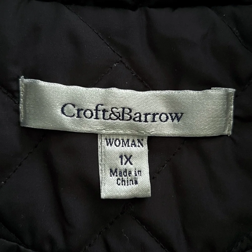 croft & barrow Black The Classic Quilted Full Zip Vest - Picture 3 of 4